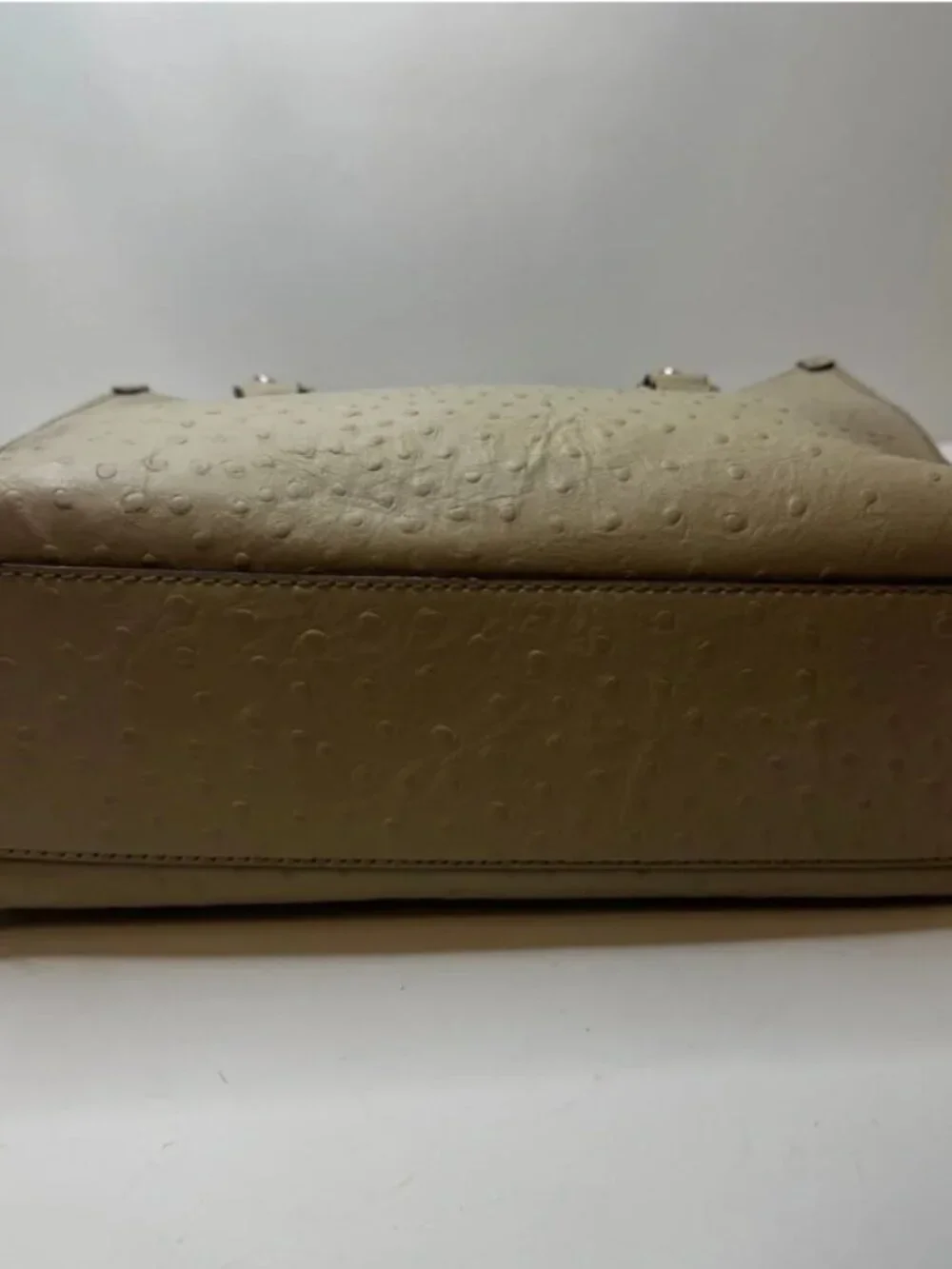 Kate Spade Light Taupe Quinn Ostrich Embossed Leather Wellesley Quinn Bag